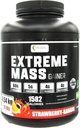 Extreme Mass Weight Gainer Muscle Builder, 10 lb (4,54 kg) με λιγότερη ζάχαρη για εντατική προπόνηση από υψηλή θερμίδα Ενισχυμένη πρωτεΐνη ορού γάλακτος (Strawberry-Banana)