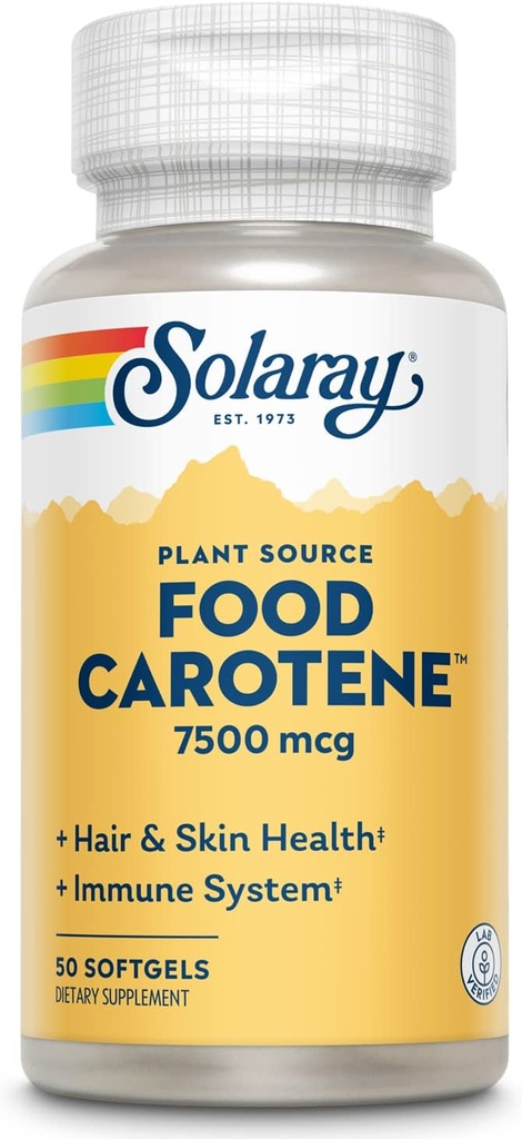 SOLARAY Carotene τροφίμων, βιταμίνη Α ως Beta Carotene 25000IU 