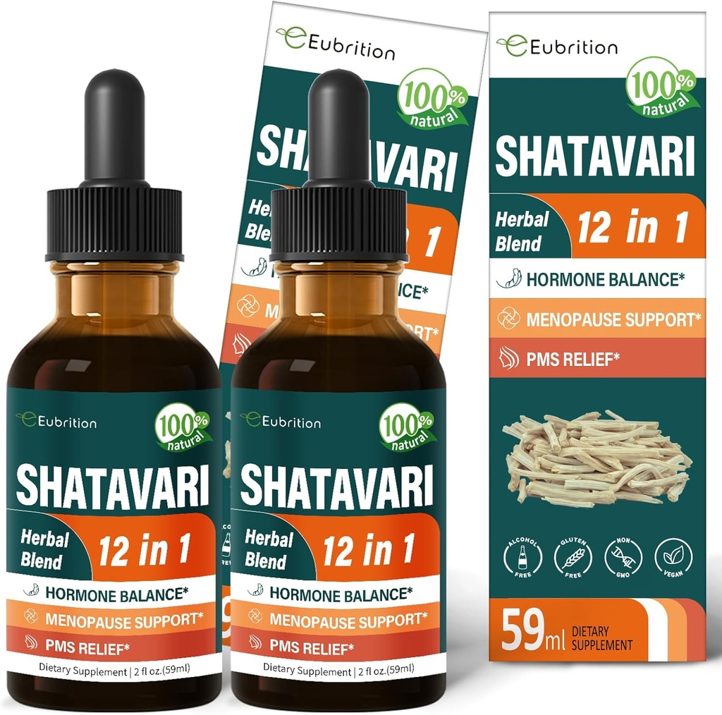 Shatavari Extract Hormone Harmony Drops for Women Estrogen Balance, Red Clover, Dong Quai & Black Cohosh Supplement for Εμμηνόπαυση Relief, PMS Support w/Wild Yam, Vitex Berry. 4 oz