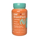 Brainiac παιδιά καθημερινή BrainPack Gummies, υποστηρίζει την υγεία του εγκεφάλου με Omega 3 DHA EPA DPA, Choline, B6 & B12 και Λουτεΐνη για την υγεία των ματιών με ανοσοποιητική υποστήριξη, Citrus Berry Flavor, 90 ct
