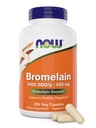 Τώρα Bromelain 500 mg, 200 κάψουλες Veg - Φυσικό ανανά, Proteolytic Enzyme Supplement, 2400 GDU