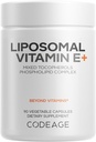 Codeage Liposomal Vitamin E Supplement - Όλες οι τοκοφερόλες βιταμίνης Ε - 3-μηνη προσφορά - Αλφά Τοκοφερόλες, Beta, Gamma, και Delta - Λιποσωμικές Μικτές Τοκοφερόλες - Μη ΓΤΟ Φωσφολιπίδια - 90 Κάψουλες