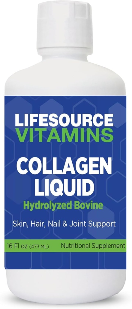 LifeSource Vitamins Collagen Liquid - Από το 1992-16 fl oz - 30 Day Supply. Τύπος 1 και 3 Collagen. Κόκαλα, αρθρώσεις, μαλλιά, δέρμα, νύχια, ρυτίδες.