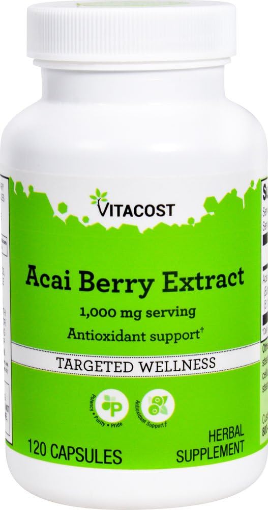 Vitacost Acai Berry Extract - 1000 mg ανά Σερβίρισμα- 120 Καψάκια