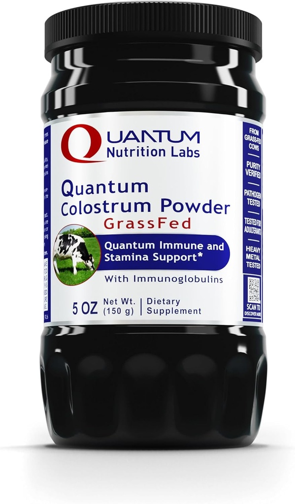QNL Quantum Colostrum Powder - Bovine Colostrum Supplement Powder - Immune Support Supplement - Colostrum for Adults - Προέρχεται από Αγελάδες με Γρασίδι - 5 oz