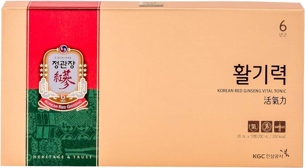 Κορεάτικο κόκκινο Ginseng ζωτική τονωτικό σετ δώρου Ενέργεια Shot Panax Ginseng δώρο για το ανοσοποιητικό σύστημα Booster και την αποκατάσταση της ευεξίας, φυσικά βότανα, βιταμίνες και ορυκτά - 10 μπουκάλια