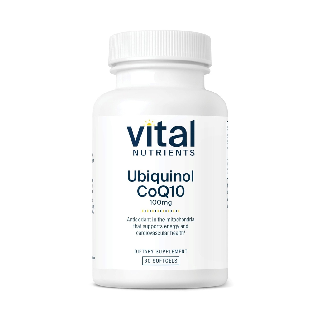 Vital Nutrients Ubiquinol CoQ10 100mg - Activated Form of Coenzyme Q10 - Potent Antioxidant to Support Cardiovascular and Brain Health* - Gluten and Dairy Free - 60 Vegetarian Softgels
