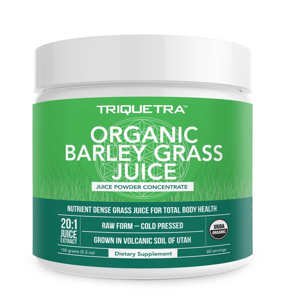 Organic Barley Grass Juice Powder - Καλλιεργείται σε ηφαιστειογενή εδάφη της Γιούτα - Ακατέργαστη & Βιοδραστική μορφή, εν ψυχρώ πιέστε τότε CO2 Αποξηραμένο – Χωρίς γλουτένη, χωρίς γλουτένη, Vegan - Συμπληρώνει Χυμό σιταριού σκόνη - 5.3 oz
