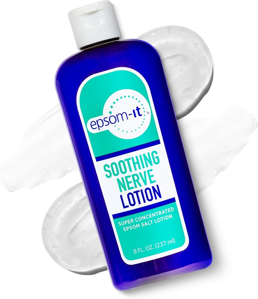 Epsom-It Soothing Nerve Lotion - Epsom Salt Magnesium Lotion, Topical Magnesium Cream with Capsaicin & Arnica to Provide Comfort for Legs, Knee and Feet, 8.0 oz.