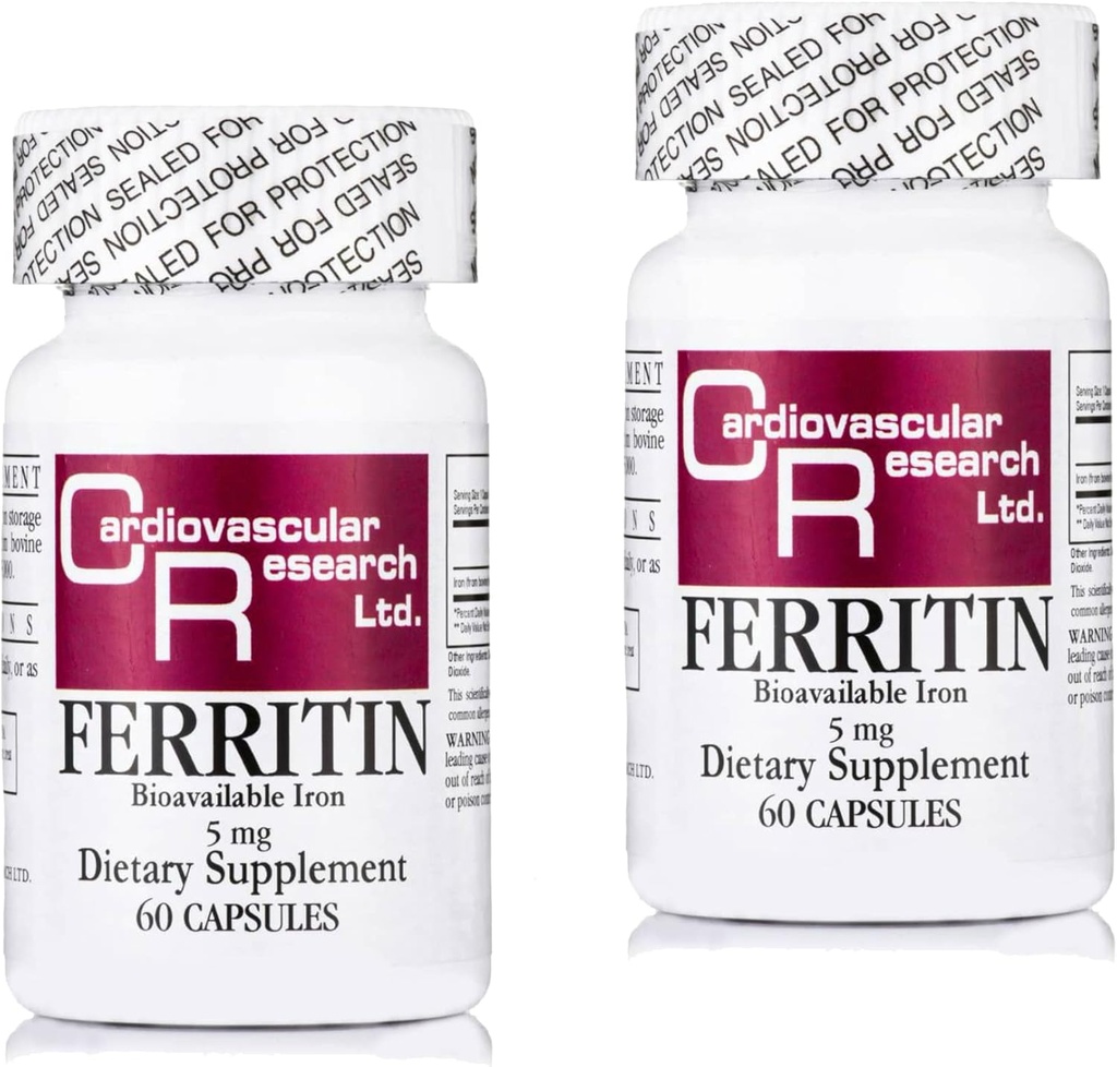 Καρδιαγγειακή έρευνα Συμπλήρωμα σιδήρου Ferritin για γυναίκες και άνδρες 5 mg 120 κάψουλες - 2 συσκευασίες Saver
