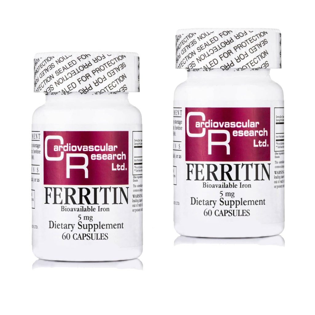 Καρδιαγγειακή έρευνα Συμπλήρωμα σιδήρου Ferritin για γυναίκες και άνδρες 5 mg 120 κάψουλες - 2 συσκευασίες Saver