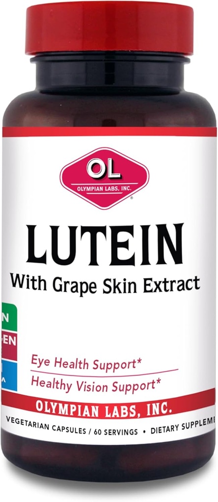 Olympian Labs Lutein 20 mg, 60 κάψουλες Formulated with FloraGLO and Grape Skin Extract, supporting Healthy Vision and Eye Function