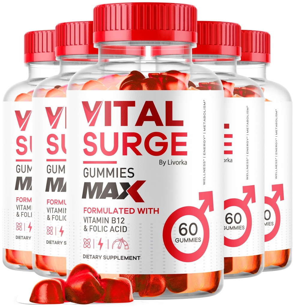 (5 Pack) Vital Surge MAX, VitalSurge Gummies MAX for Men Support, 1050 MG Advanced Max Strength Formula, VitalSurge MAX Ανδρική απόδοση, Vital SurgeMAX Ανδρικές Gummies