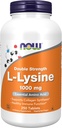 NOW Foods Supplements, L-Lysine (L-Lysine Hydrochloride) 1,000 mg, Double Strength, Amino Acid, 250 Tablets