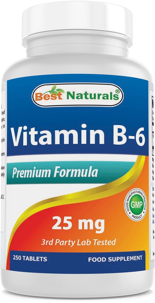 Best Naturals Βιταμίνη B-6 25 Mg δισκία, 250 μέτρα