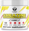 Creatine Monohydrate Gummies for Men & Women-5g Creatine Monohydrate per Serving - Vegan, Lemon Flavor, 120 Count.