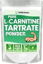 XPRS Nutra L Carnitine L Tartrate Powder - Premium Pure L Carnitine Tartrate - L-Καρνιτίνη - Vegan Friendly Μαζική L Carnitine σκόνη - Amino Acid συμπλήρωμα (4 ουγγιά)