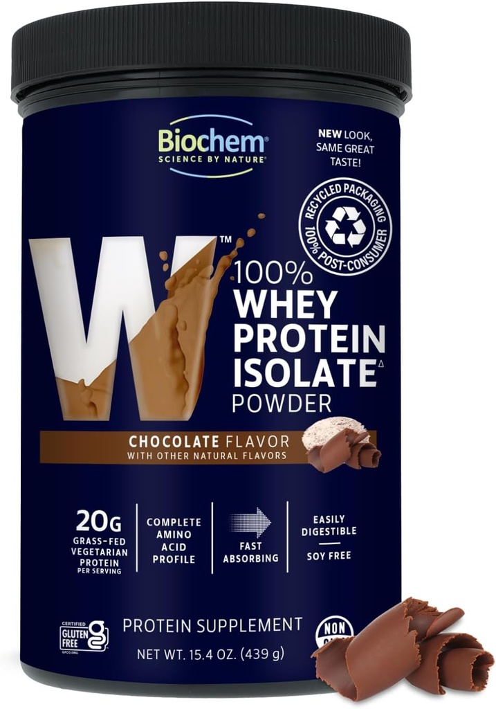 Biochem, Whey Protein Powder, 20g of Protein to Support Muscles and Intense Workouts, Chocolate, 15.4 oz…