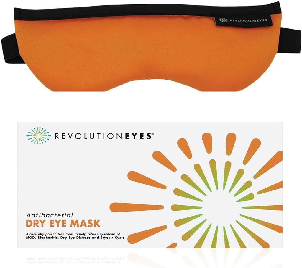 Revolutioneyes Heated Eye Compress - Υγρή θερμότητα για ξηροφθαλμία ανακούφιση, πλυντήριο, επαναχρησιμοποιήσιμα & μικροκύματα Hot Eye Mask για MGD, Blepharitis Dry Eye & Styes με προστασία Sterileyes