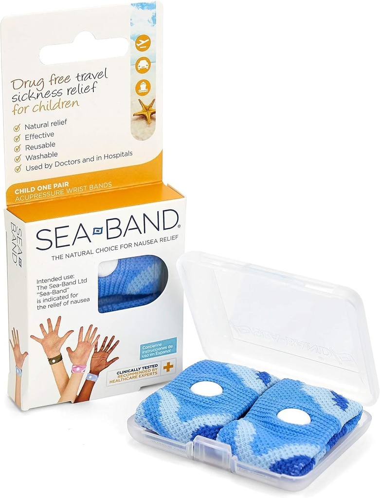Sea-Band Acupressure Wrist Bands, 1 Child Pair (Blue)