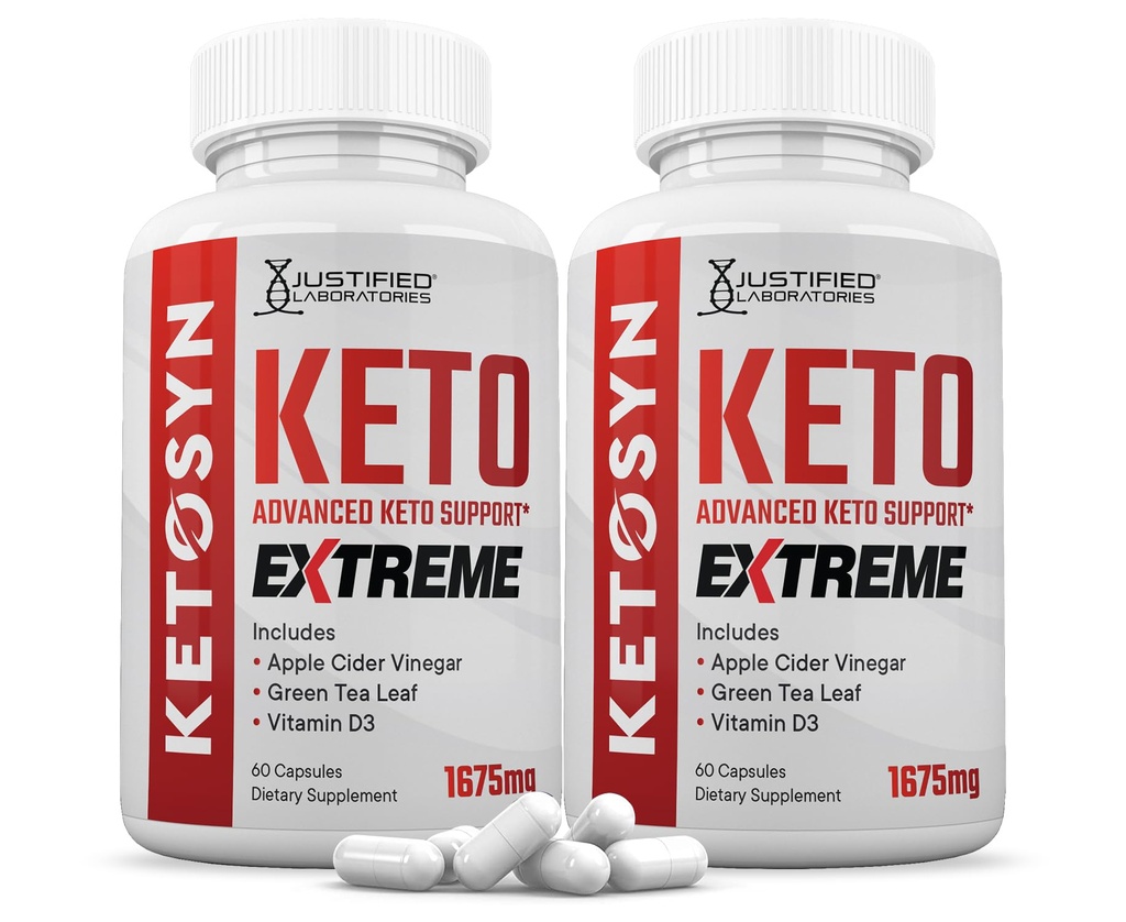 (2 Πακέτο) Ketosyn Keto ACV Extreme Pills 1675 MG Keto Υποστήριξη Blend Κάψουλα Εναλλακτική του Keto ACV Διαμορφωμένο με μηλίτη μηλίτη ξύσμα Extra Virgin Olive Oil Powder Green Tea Leaf 120 κάψουλες