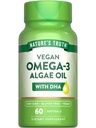 Nature's Truth Vegan Omega 3 Softgels | 60 Count | Algae Oil Formula with DHA | Non-GMO & Gluten Free Supplement
