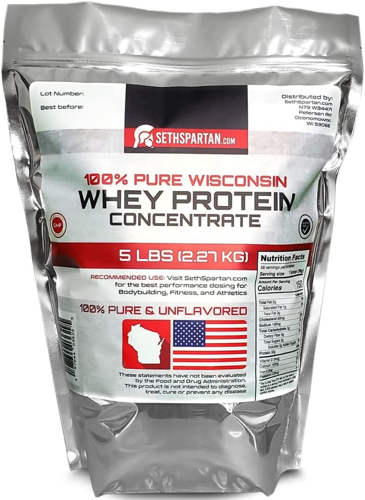 100% καθαρή πρωτεΐνη ορού γάλακτος - 5 LB (2.27 KG) - 30g πρωτεΐνη ανά scoop! - Μη αρωματισμένη πρωτεΐνη ορού γάλακτος - (Πρωτεΐνη ορού ΗΠΑ ΔΕΝ εισάγεται Κίνα)