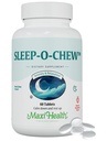 Maxi Health Sleep-O- Chew Φράουλα μασώμενα δισκία με μαγνήσιο, Ινοσιτόλη, L-Tryptophan, 3mg μελατονίνη για υποστήριξη ύπνου - μη λειτουργία που αποτελούν βοήθεια ύπνου για ενήλικες, συμπλήρωμα ύπνου Kosher, 60 μέτρα