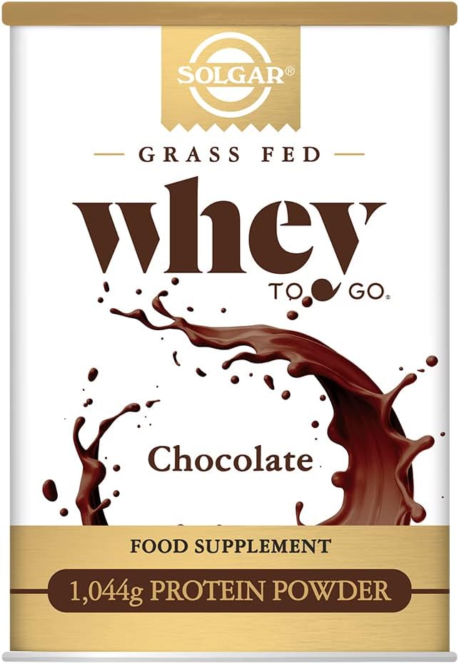 Solgar Whey to Go Protein Powder, Chocolate, 42 oz - Απομονωμένο και συμπυκνωμένο - Αναμειγνύεται εύκολα για απαλή γεύση - Χωρίς γλουτένη - 20g πρωτεΐνη ανά υπηρεσία