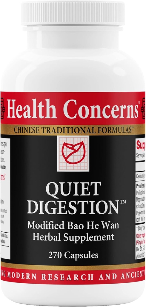 Health Concerns Quiet Digestion – Digestive Support for Upset Stomach, Gas, & Bloating – Herbal Chinese Formula with Bao He Wan – Supplement with Poria, Barley, & Mangolia Bark - 270 Capsules
