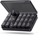 AUVON Weekly Pill Organizer 3 Times a Day, Large Pill Box 7 Day with Dual Protection for Travel, Black Pill Case for Privacy Protection, Light-proof Pill Container for Medications, Vitamins, Fish Oils