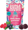 SuperMush Sleep Gummies για ενήλικες - συμπλήρωμα μανιταριών με κιτρικό μαγνήσιο, L-Θεανίνη, Chaga, Reishi & Χαμομήλι για βαθύ ύπνο, REM & Detox - Vegan & Sugar-Free - 60 Gummies (30 Servings)