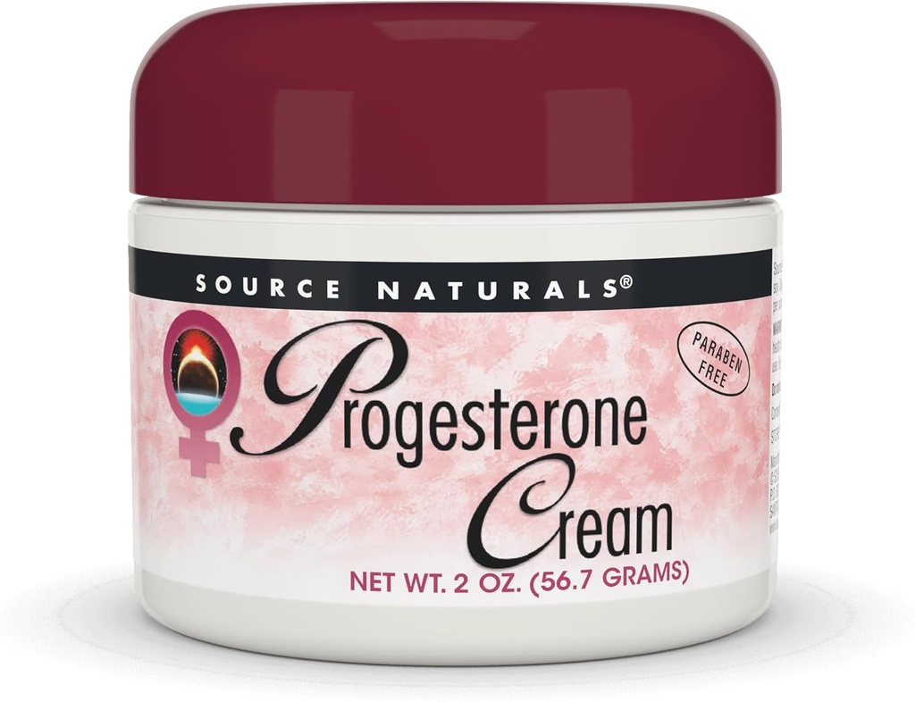 Source Naturals Progesterone Cream - Γυναικεία Υγεία Υποστήριξη - Υψηλή καθαρότητα, Paraben Δωρεάν - 2 Jar Ουγγιά