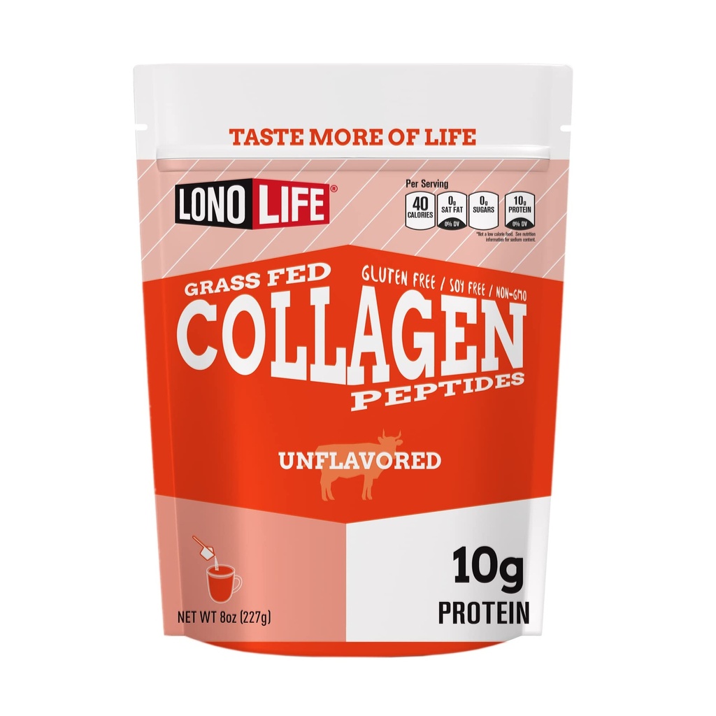 LonoLife - Χωρίς γεύση Κολλαγόνο Πεπτίδια με 10g πρωτεΐνη, Παλαιό και Κέτο Φιλικό, 8-Ounce χύμα εμπορευματοκιβώτιο - συσκευασία μπορεί να Vary