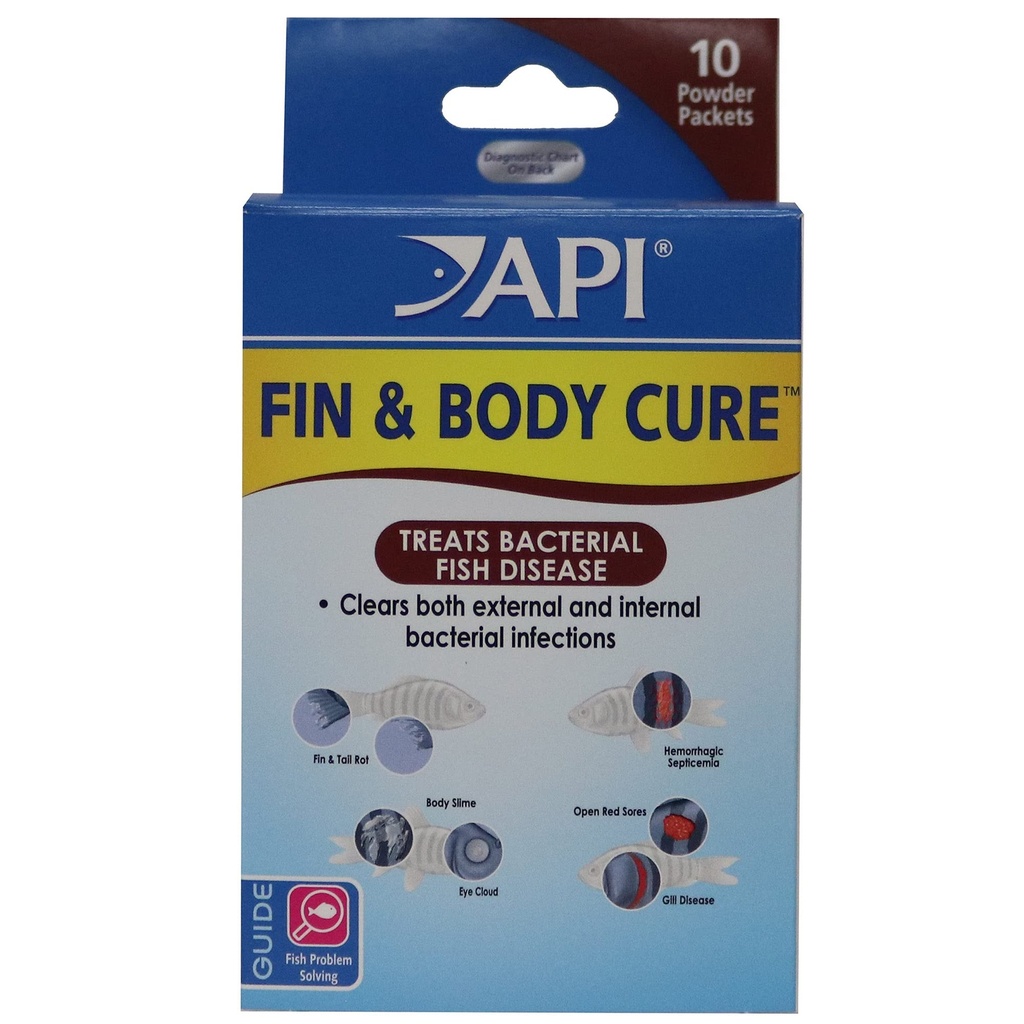 API FIN & BODY CURE Γλυκό νερό ψάρια σκόνη φαρμακευτική 10 Count Box
