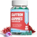 Saffron Συμπληρώματα Gummies, εκχύλισμα Saffron για θετική διάθεση & ήρεμο νεύρο, Boost Energy, με Garcinia Cambogia, βιταμίνη Α, B12, Rhodiola Rosea - 60 Gummies