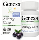 Genexa Allergy Care | Drug Free, Non-Drowsy Allergy & Decongestant Remedy for Adults | Vegan & Non-GMO | Homeopathic Allergy Relief Made Clean | Organic Acai Berry Flavor | 60 Chewable Tablets