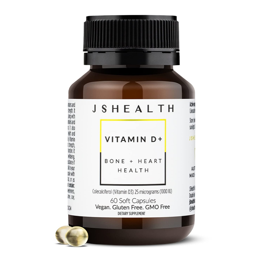 JSHealth Vitamin D3 1000iu συμπλήρωμα για την υγιή λειτουργία των μυών, τα οστά και την καρδιά υγεία, και ανοσοποιητική υποστήριξη