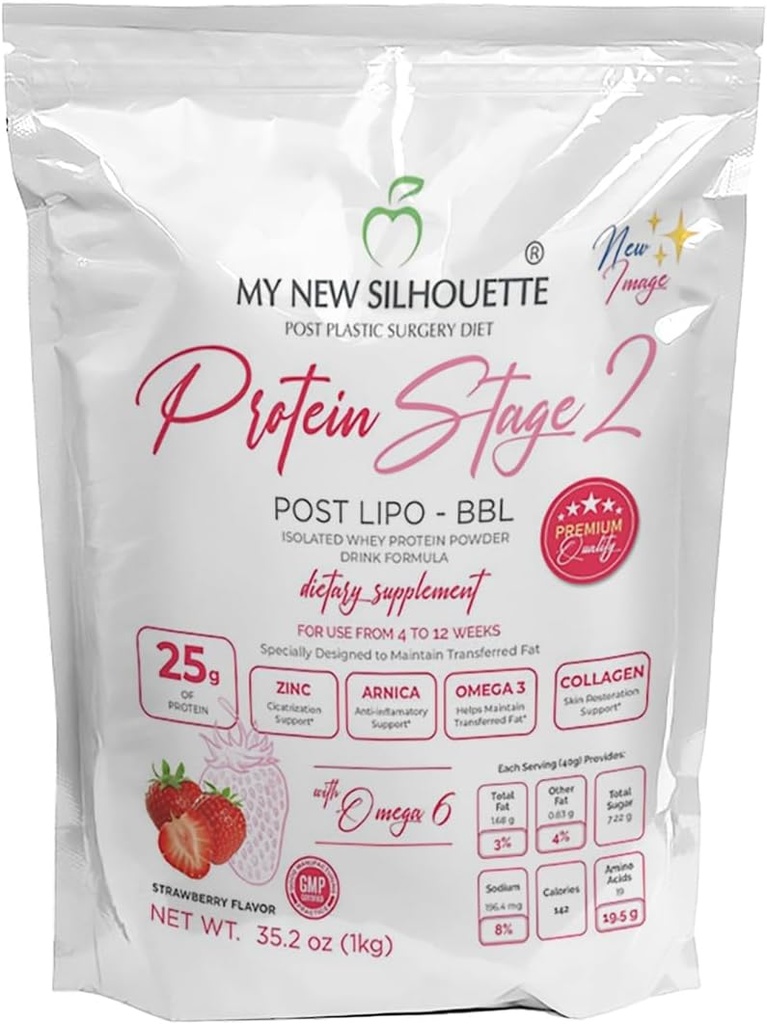 Protein My New Silhouette Στάδιο 2 με ομάζα + 25 γραμμάρια ανά υπηρεσία (Strawberry)