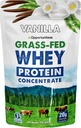 Opportuniteas Grass Fed Whey Protein Powder Concentrate - Vanilla - Pure Protein Supplement - Non GMO, Hormone Free & Gluten Free - 1lb
