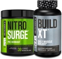 Jacked Factory Nitrosurge Pre-Education in Grape & Build XT Muscle Building Bundle for Men & Women