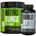 Jacked Factory Nitrosurge Pre-Education in Grape & Build XT Muscle Building Bundle for Men & Women