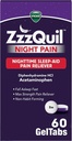 ZzzQuil Night Pain GelTabs, Nighttime Pain Reliver, Sleep Aid Tablets, Diphenhydramine HCl και Acetaminophen, No.1 Sleep Aid Brand, Max Strength Pain Reliever, 60 GelTabs