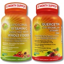 Quercetin με Bromelain, Βιταμίνη C & Ψευδάργυρο + Λιποσωμική Βιταμίνη C 1500mg – Ανοσοποιητική υποστήριξη Δέσμη με Βιολογικό Acerola Cherry, Camu Camu & Citrus Bioflavanoids – Vegan, Μη-GMO, Καθαρότητα Wellness Υποστήριξη