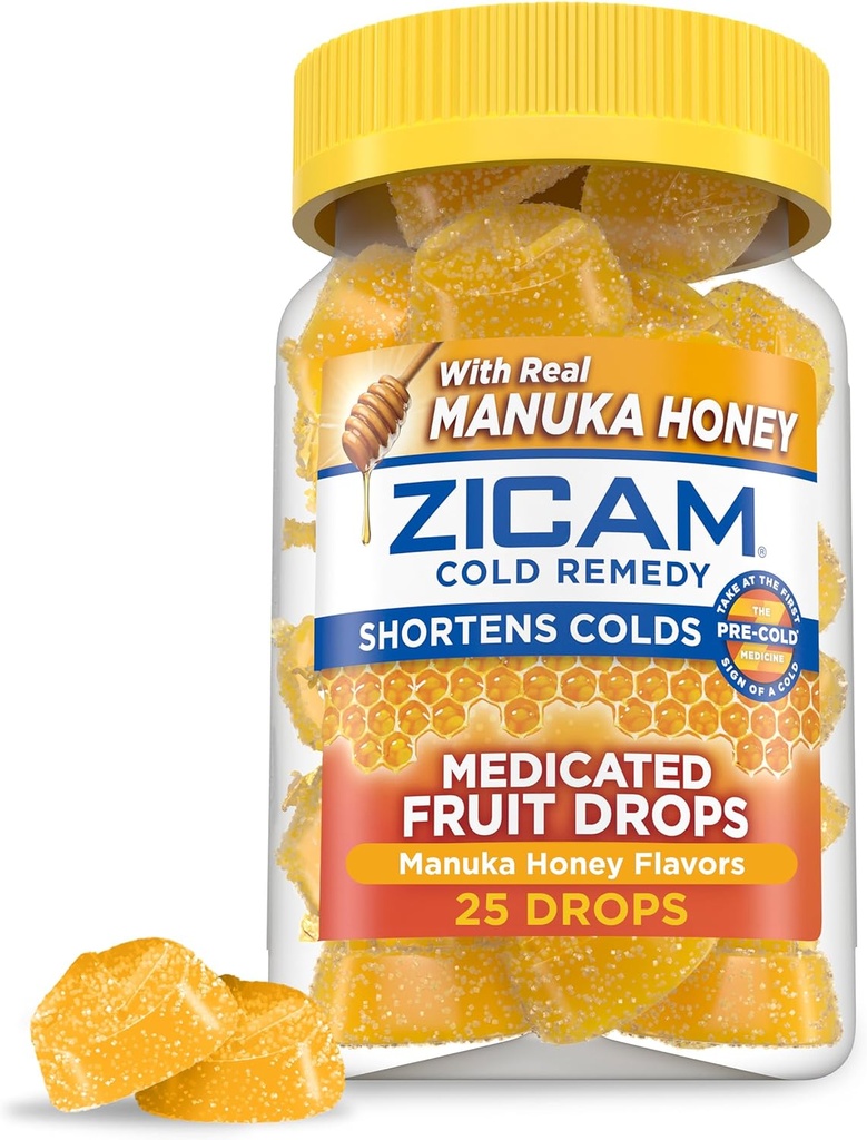 Zicam Ψυχρή Remedy Ψευδάργυρος Φάρμακα σταγόνα φρούτων, Μανούκα Μέλι Γεύση, Ομοιοπαθητική, Ψυχρή Λιποθυμία Ιατρική, Συντόμευση κρύο διάρκεια, 25 κόμης