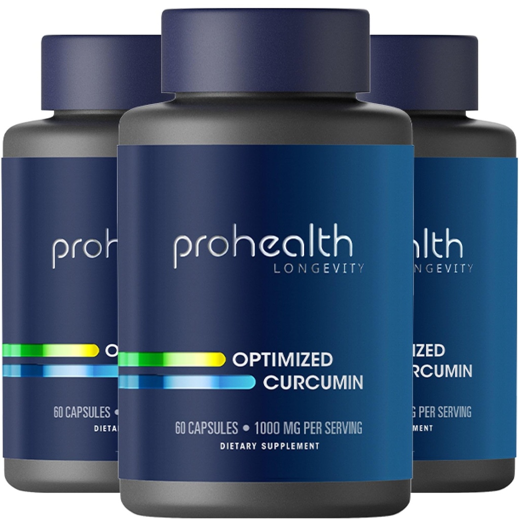 ProHealth Turmeric Curcumin Supplement: 285 Times More Bioavailable - Αναπτύχθηκε από νευροεπιστήμονες. 1000 mg συμπυκνωμένο εκχύλισμα Longvida Curcumin ανά Σερβίρισμα (60 X 500 mg κάψουλες ανά φιάλη) (3 Συσκευασία)