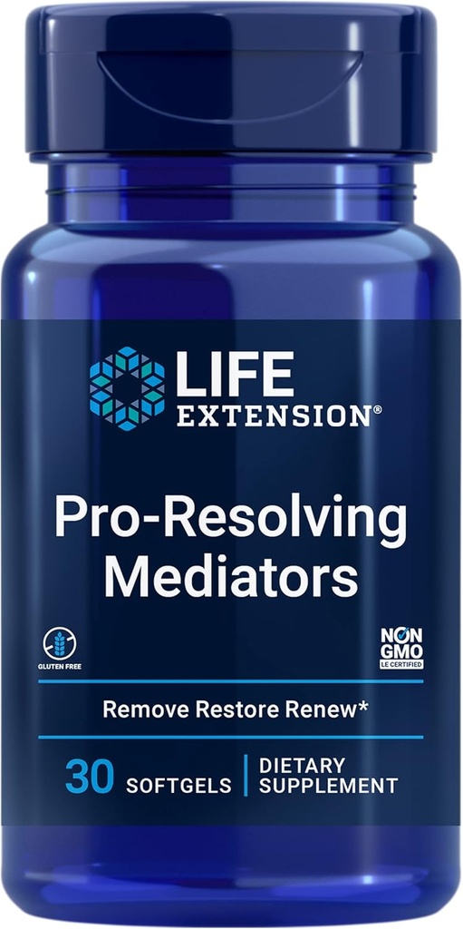 Life Extension Pro-Resolving Mediators, 18-HEPE, 17-HDHA, 14-HDHA, υποστηρίζει τη φυσική μετα-φλεγμονώδη απόκριση του σώματος, χωρίς γλουτένη, μη-GMO, 30 softgels