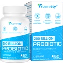 200 Δισεκατομμύρια Cfus 12 Strains Probiotic, με 3 Βιολογικά Πρεβιοτικά, Προβιοτικά για Γυναίκες Άνδρες, Καθημερινή Συμπλήρωμα για Ανοσοποιητική, Οσφυϊκή Υγεία, Σταθερή Διάρκεια, Μη ΓΤΟ, 60 Caps (60-Ημέρες Προμήθεια)