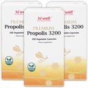 (Συσκευασία των 3) Hi Well Premium Propolis 3200 Flavonoid 96mg 250VegeCapsules