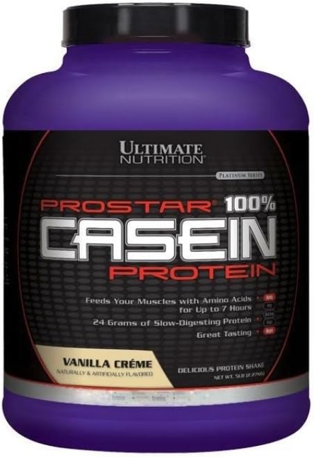 Ultimate Nutrition Prostar Micellar Κάζεϊν Protein Powder 24 γραμμάρια πρωτεΐνης, 9,9 γραμμάρια EAAS, και 4,6 γραμμάρια BCAAS-69 Servings, Vanilla Powder,5 λίρες
